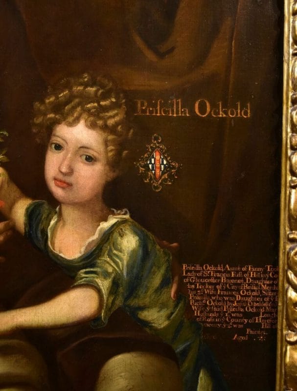 Ritratto di famiglia con il barone Richard Ockold e la figlia Priscilla,  Godfrey Kneller (Lubecca 1646 – Londra 1723), Entourage di • Vendita Online  Antiquariato, Modernariato e Design • NowArc