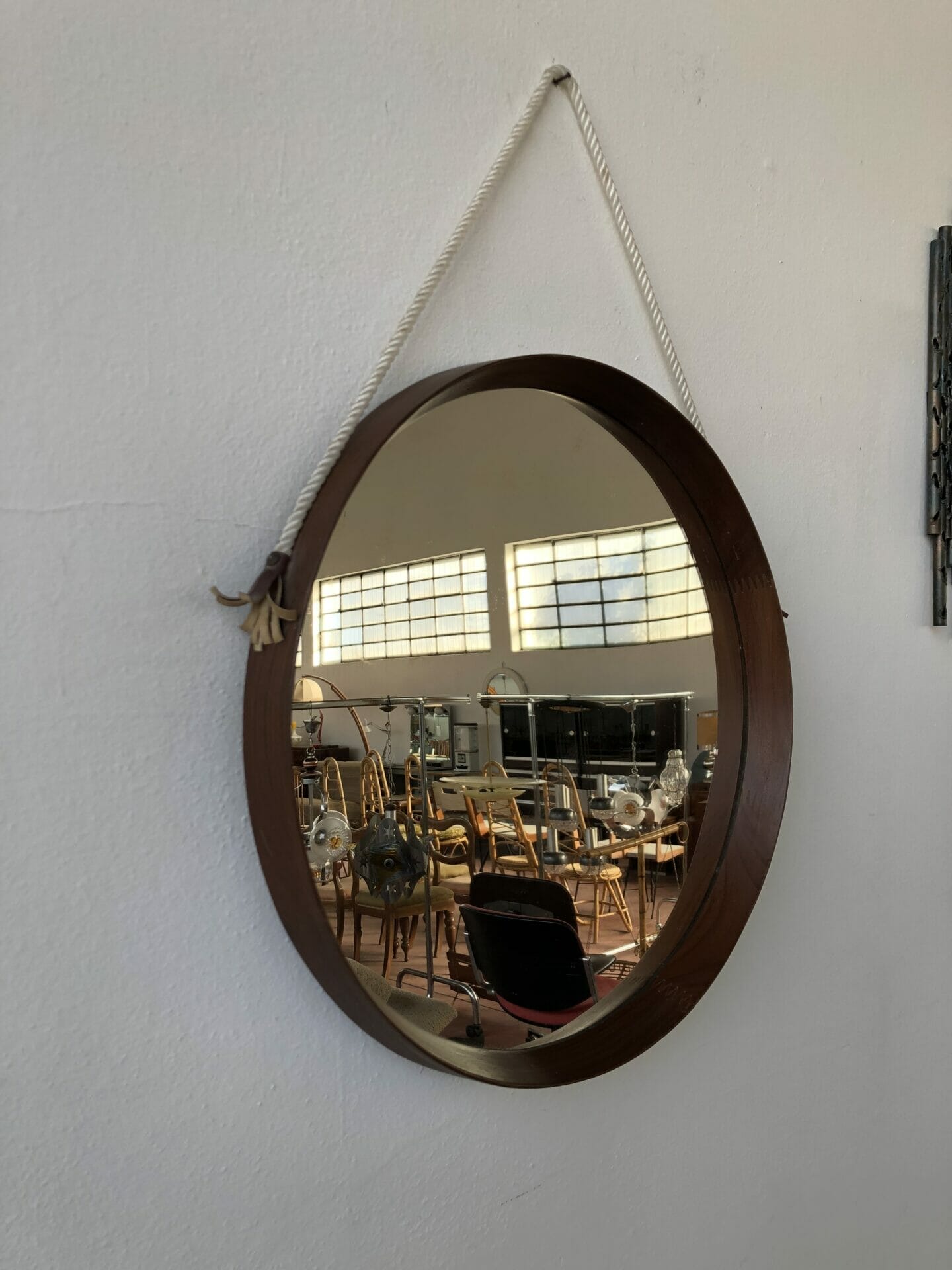 Specchio tondo da parete vintage design anni '70 - Oldera