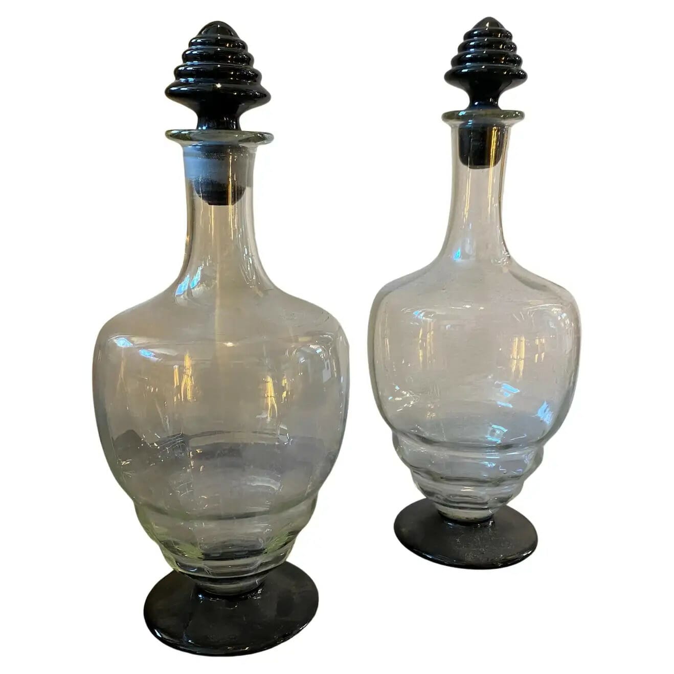 Set 3pz bottiglie vetro acqua marina Oggettistica etnica vintage