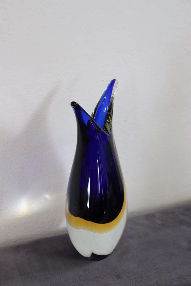 Murano from the 70s, artistic glass vase from Formia glassware