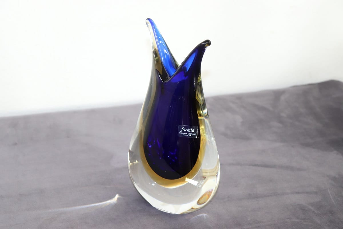 Murano from the 70s, artistic glass vase from Formia glassware